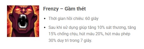 Phụ trợ Gầm thét giúp Ngu Cơ tối đa hóa sát thương