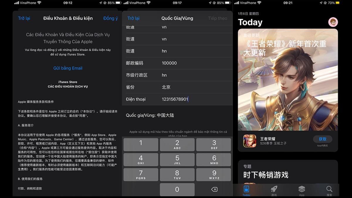 Bước 1: Chuyển vùng App Store