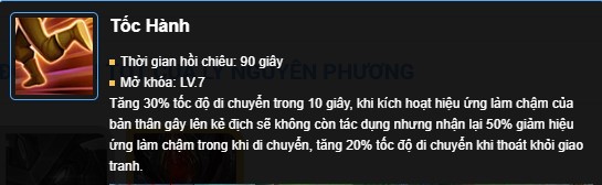 Sử dụng tốc hành cho Già La để di chuyển nhanh hơn trong combat