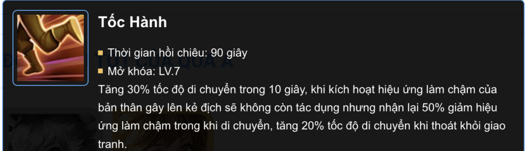 Tốc hành giúp tăng tốc độ 30%
